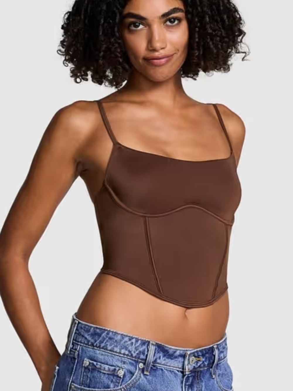 PINK Victoria's Secret Women's Brown underwire Adjustable Strap corset top M